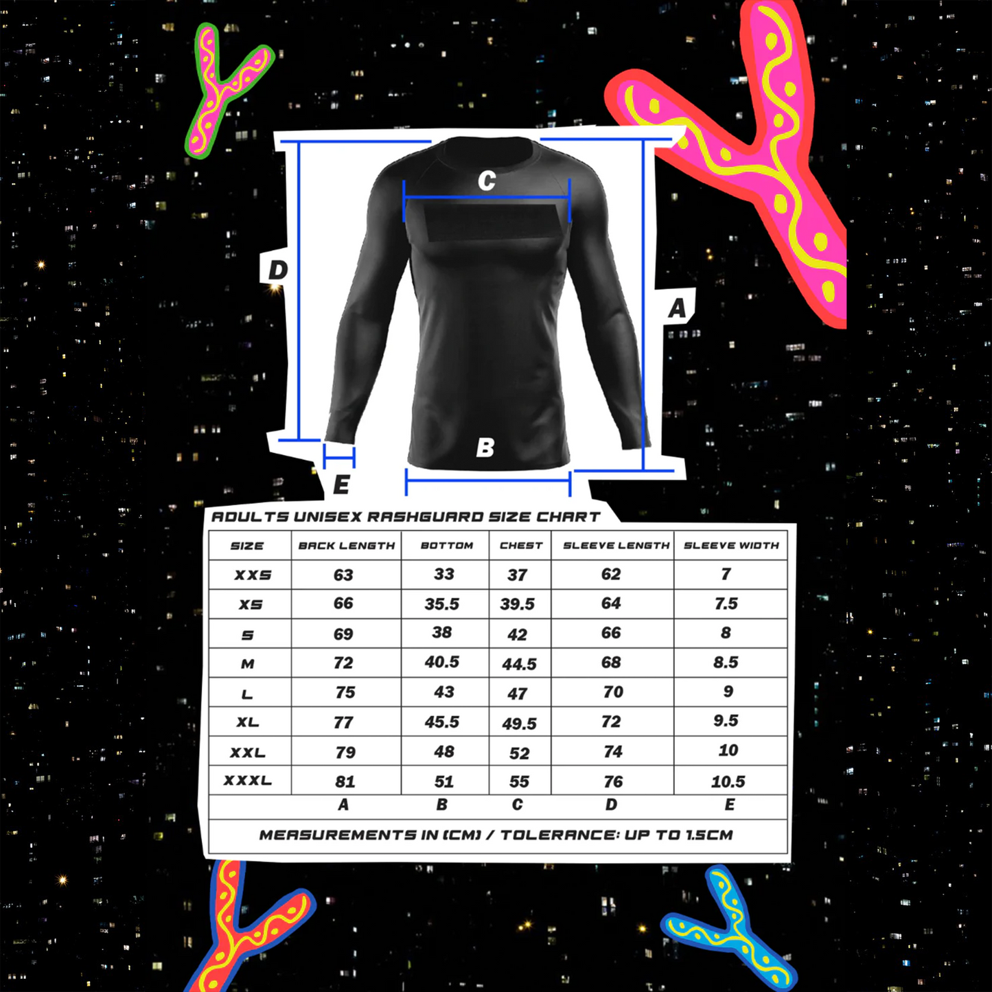 (SOLD OUT) Rash Guard-Classic-Black & Rainbow