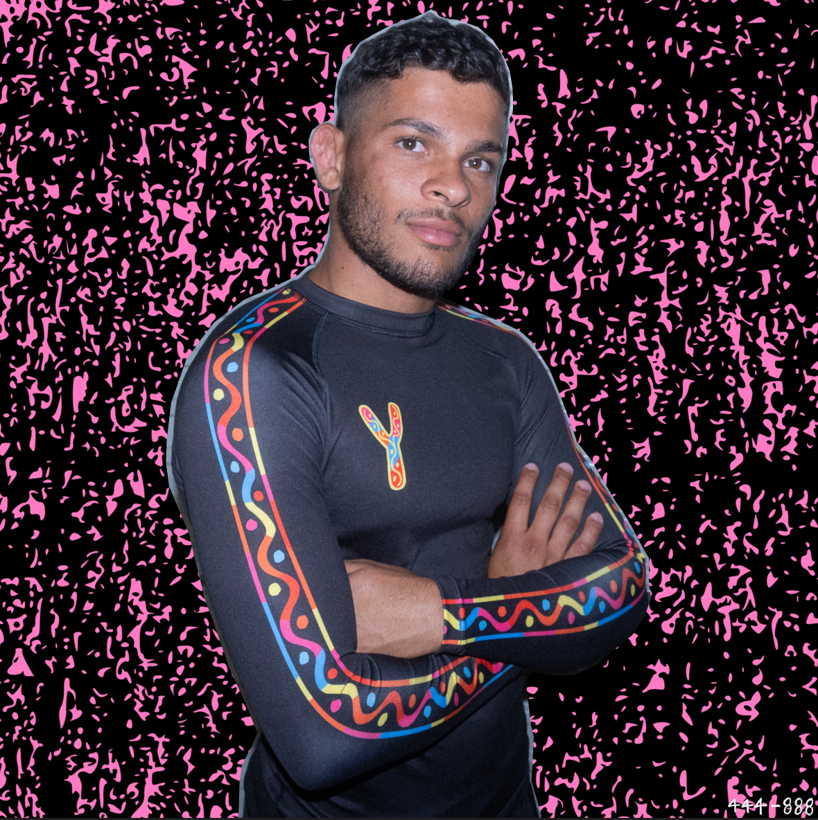 (SOLD OUT) Rash Guard-Classic-Black & Rainbow